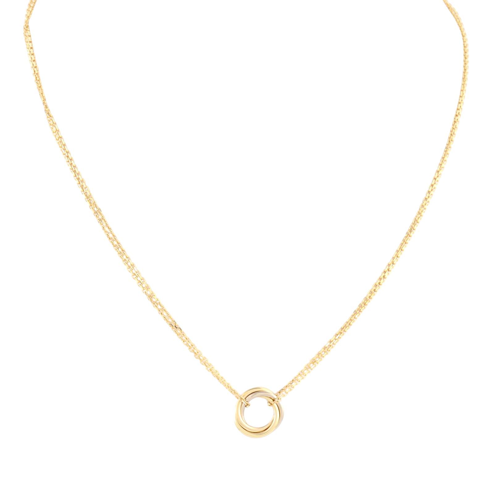Cartier Trinity 18k Yellow, White & Rose Gold Necklace Mini