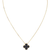 Van Cleef & Arpels Vintage Alhambra Onyx 18k Yellow Gold Pendant Necklace