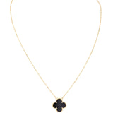 Van Cleef & Arpels Vintage Alhambra Onyx 18k Yellow Gold Pendant Necklace