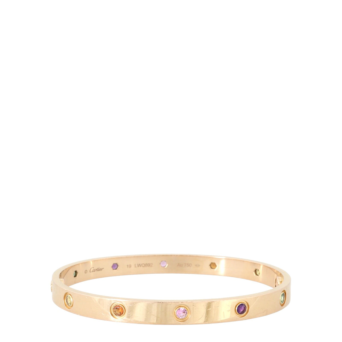 Cartier Classic Love 18k Rose Gold Sapphire Garnet Amethyst Bracelet_IMG_9133.jpg