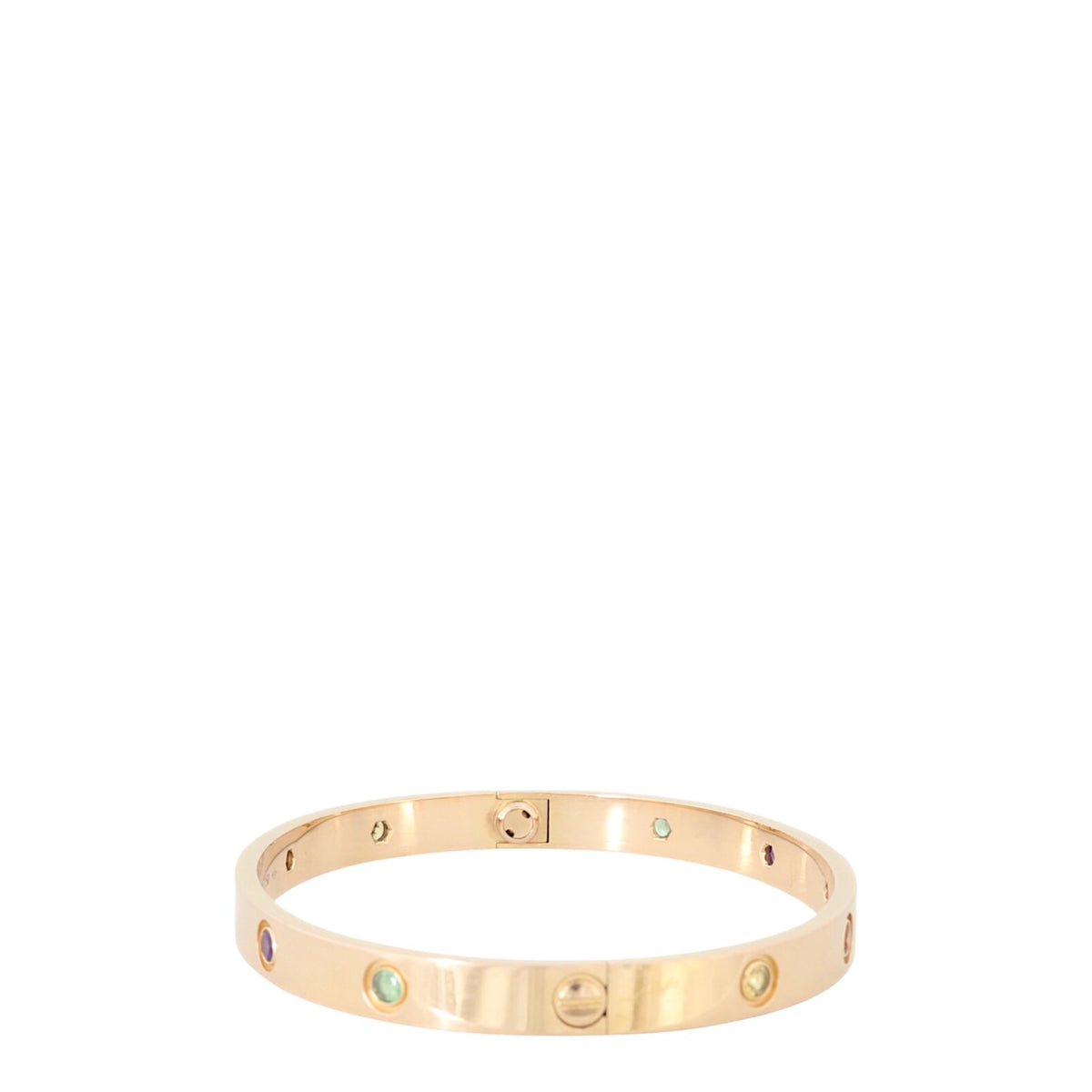 Cartier Classic Love 18k Rose Gold Sapphire Garnet Amethyst Bracelet_IMG_9135.jpg