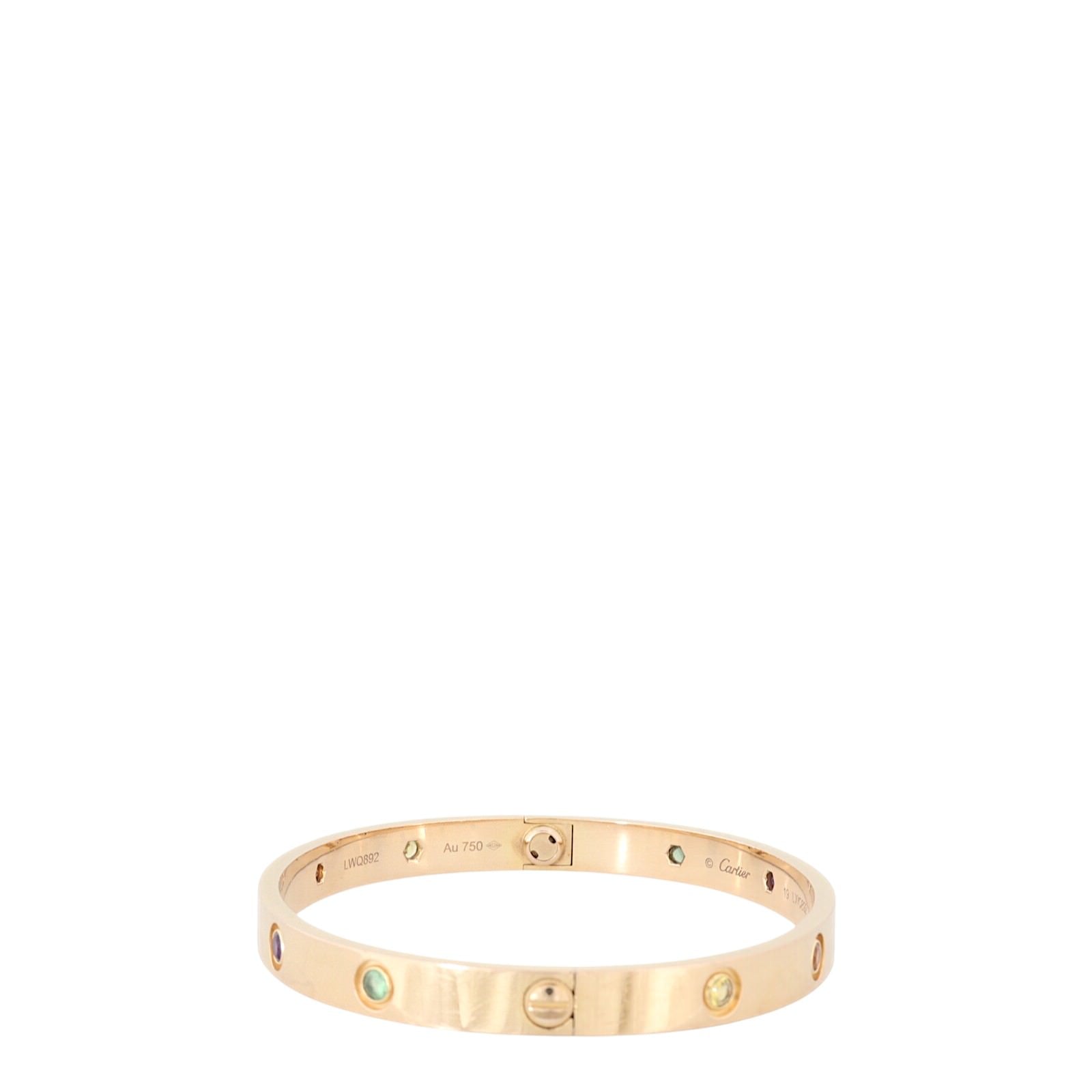 Cartier Classic Love 18k Rose Gold Sapphire Garnet Amethyst Bracelet_IMG_9145.jpg