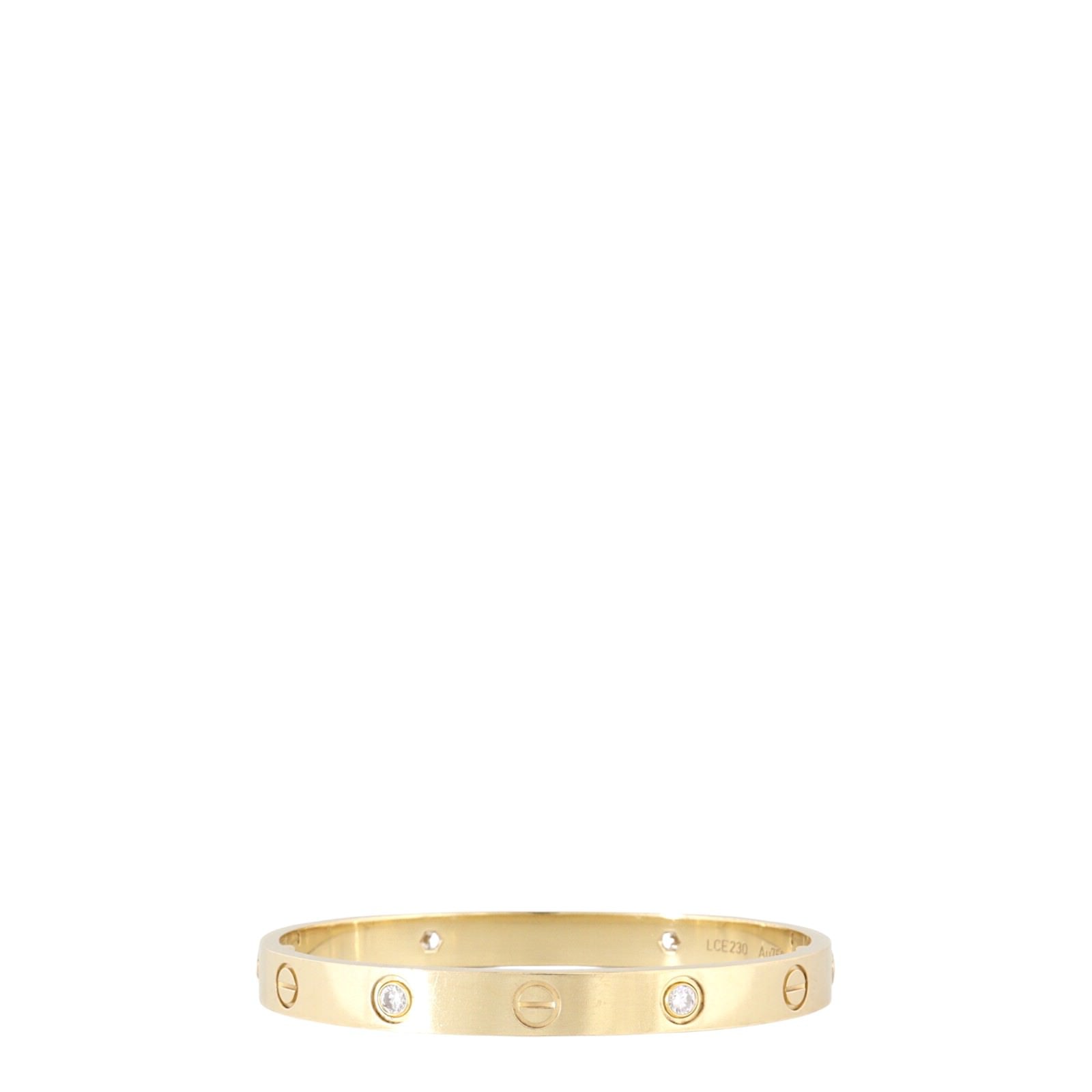 Cartier Classic Love 18k Yellow Gold 4 Diamond Bracelet_IMG_2835.jpg