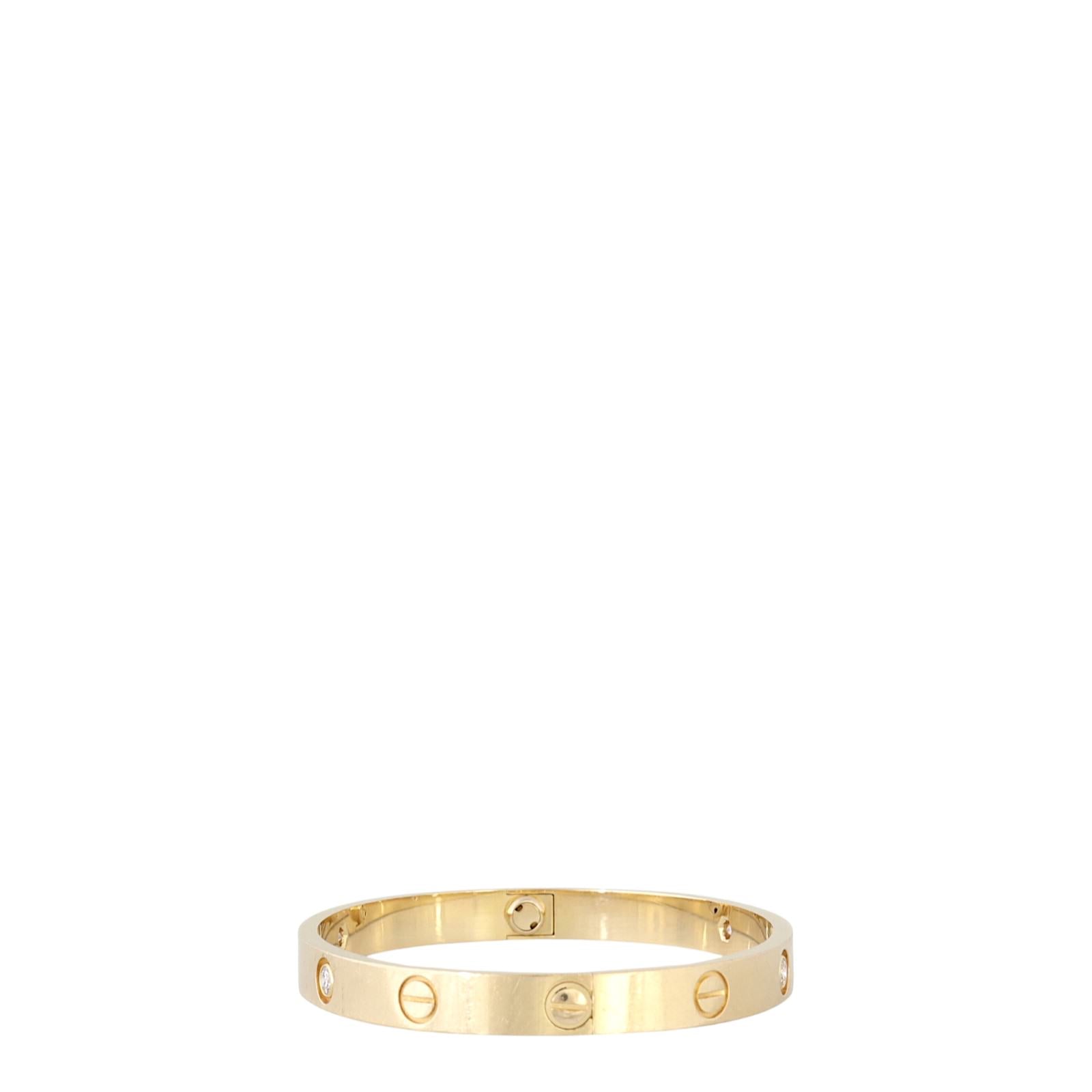Cartier Classic Love 18k Yellow Gold 4 Diamond Bracelet_IMG_4486.jpg