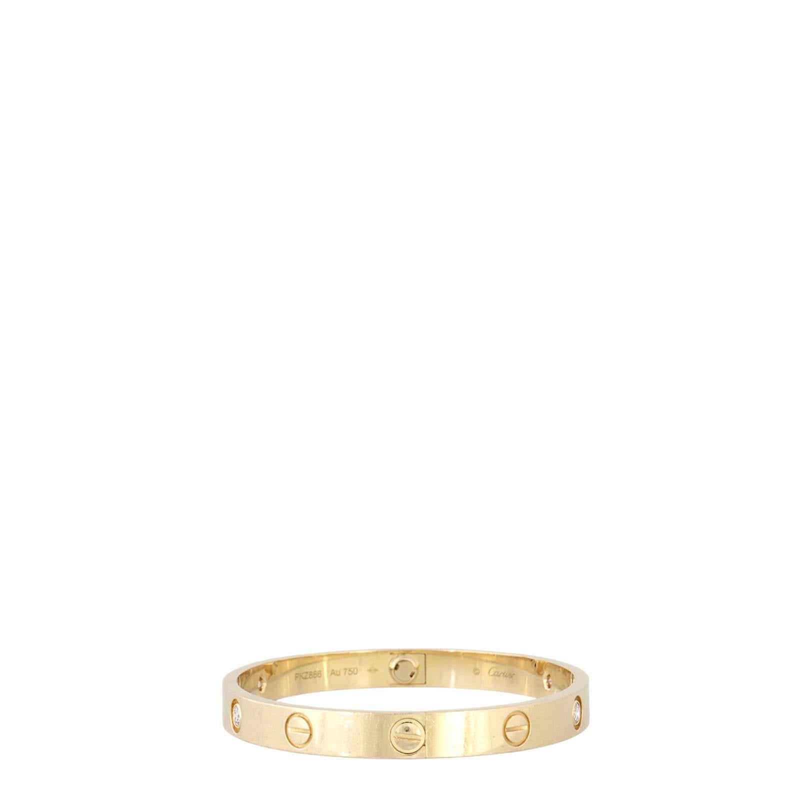 Cartier Classic Love 18k Yellow Gold 4 Diamond Bracelet_IMG_4487.jpg