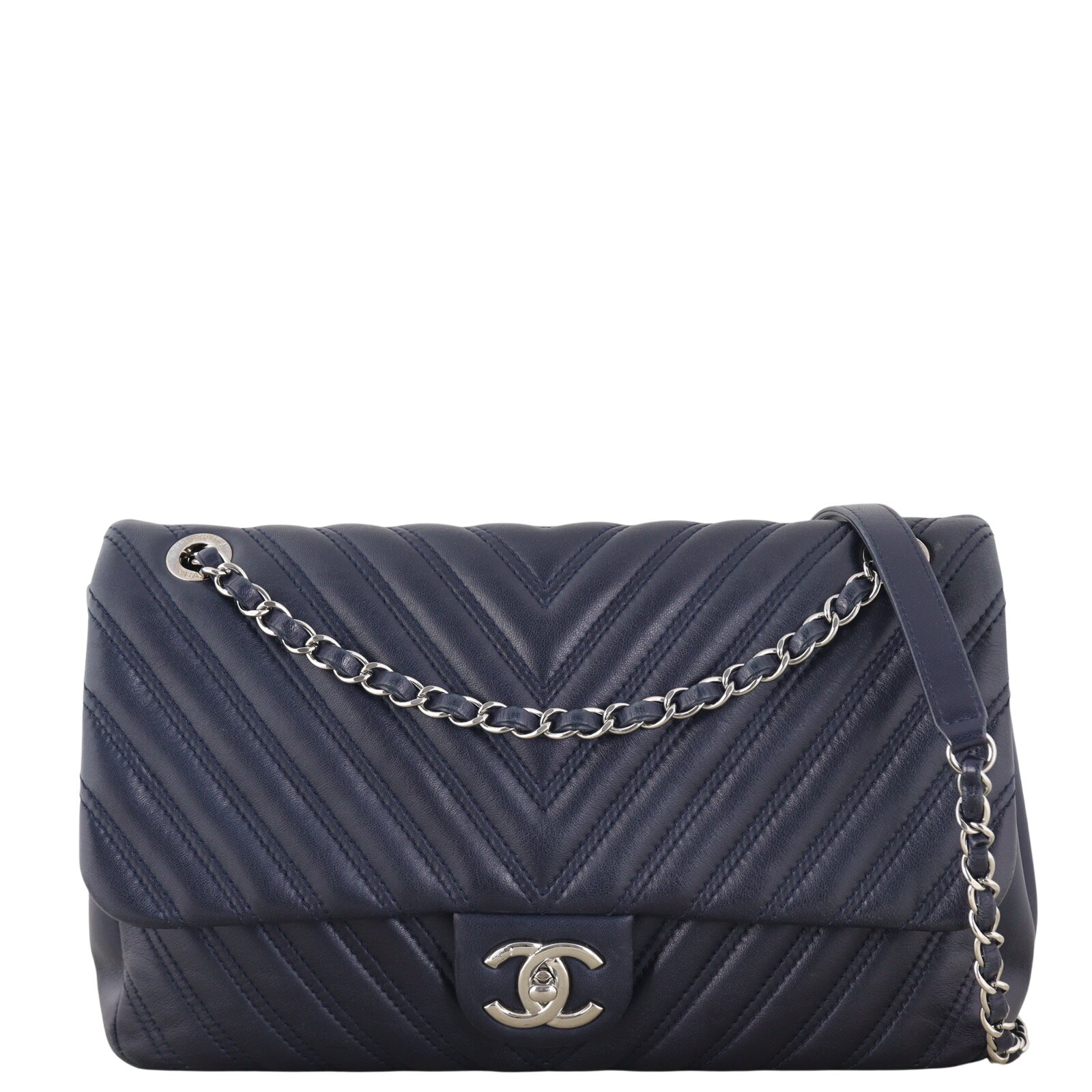Chanel Chevron Double Stitch Single Flap Jumbo_IMG_1829.jpeg