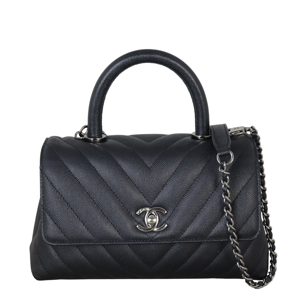 Chanel Coco Top Handle Mini Bag Chevron_IMG_9527.jpeg