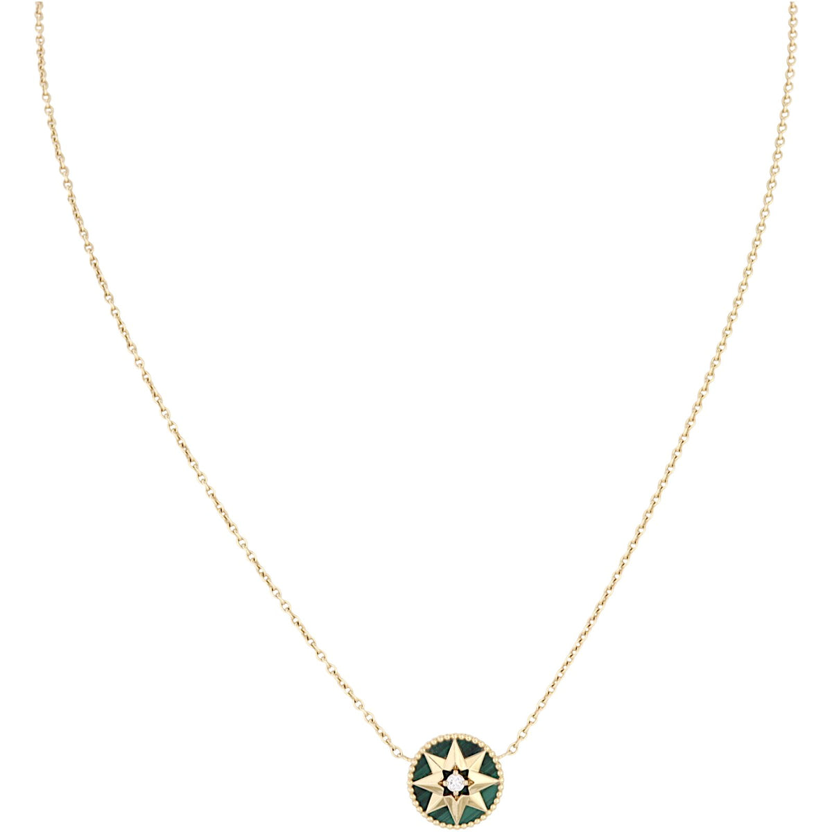Dior Rose Des Vents Diamond Malachite 18k Yellow Gold Necklace_IMG_5479.jpg