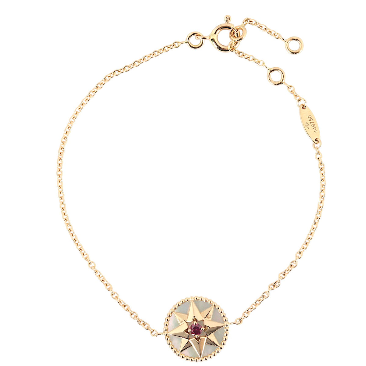 Dior Rose Des Vents Ruby Mother of Pearl 18k Yellow Gold Bracelet_IMG_2245.jpg
