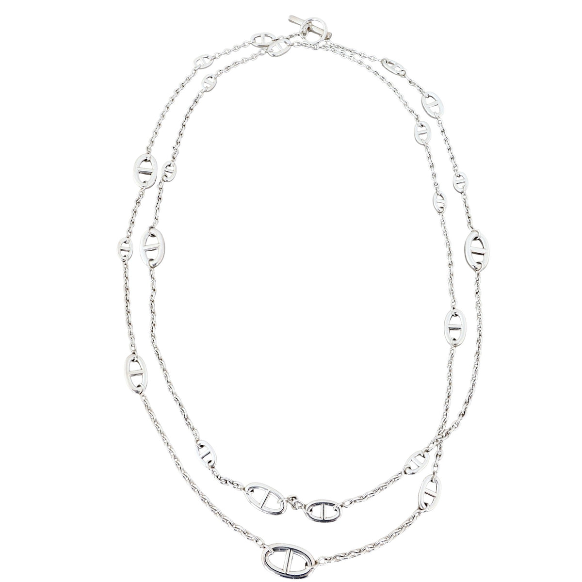 Hermes Farandole Sterling Silver Long Necklace 120 _IMG_9204.jpg