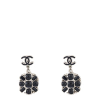 Chanel CC Enamel Drop Earrings