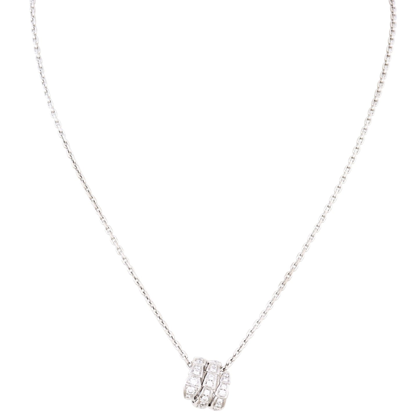 Bvlgari Serpenti Viper Diamond 18k White Gold Necklace