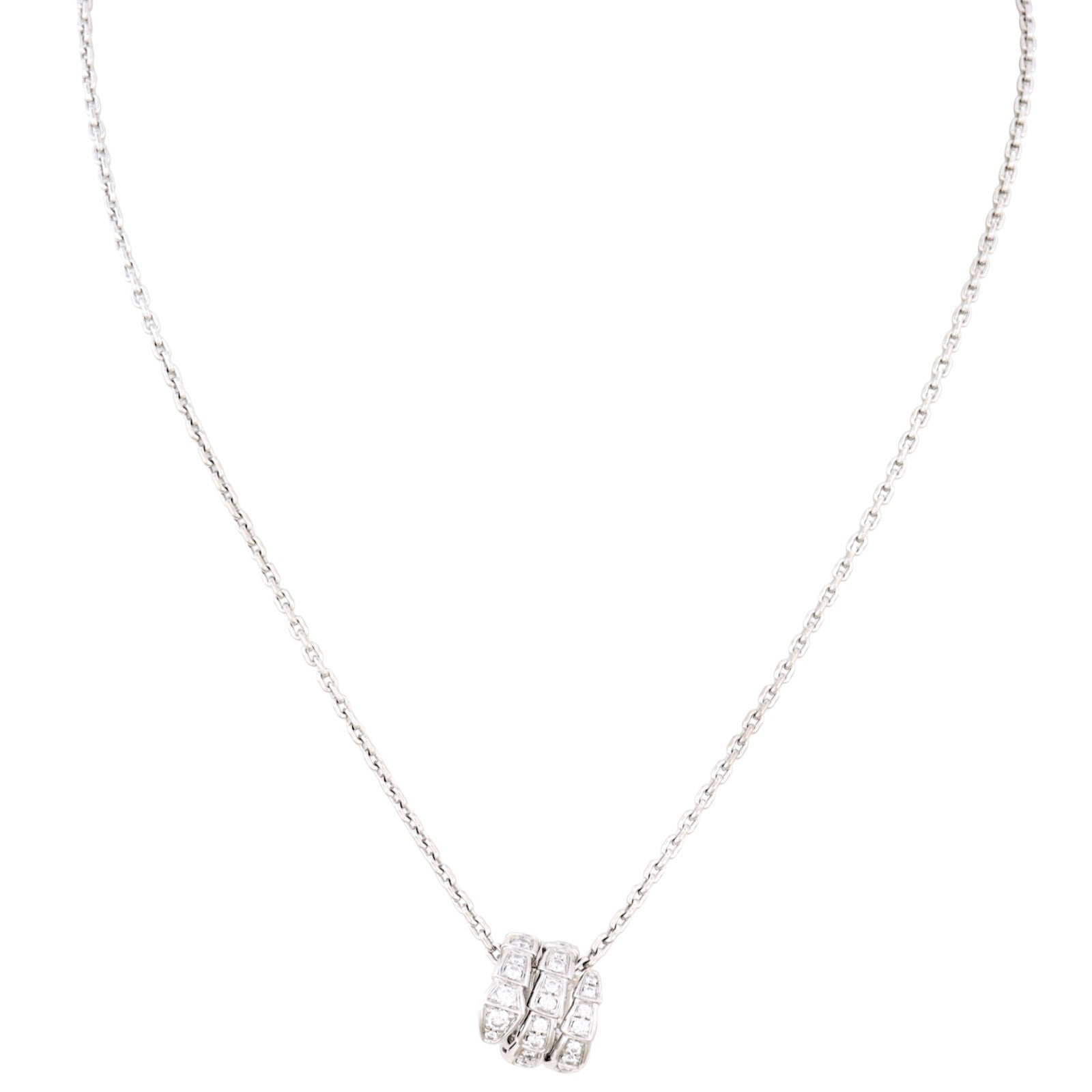 Bvlgari Serpenti Viper Diamond 18k White Gold Necklace