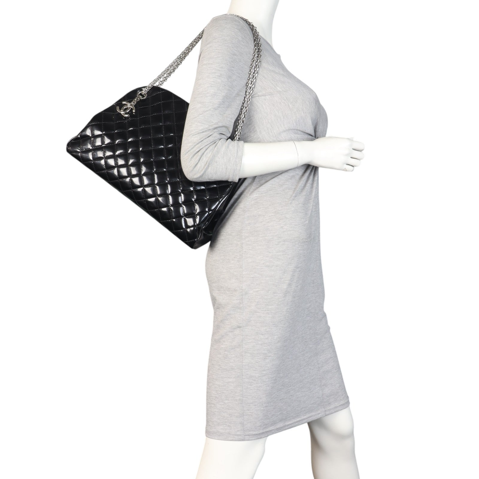 Chanel Just Mademoiselle Bowler Bag Patent