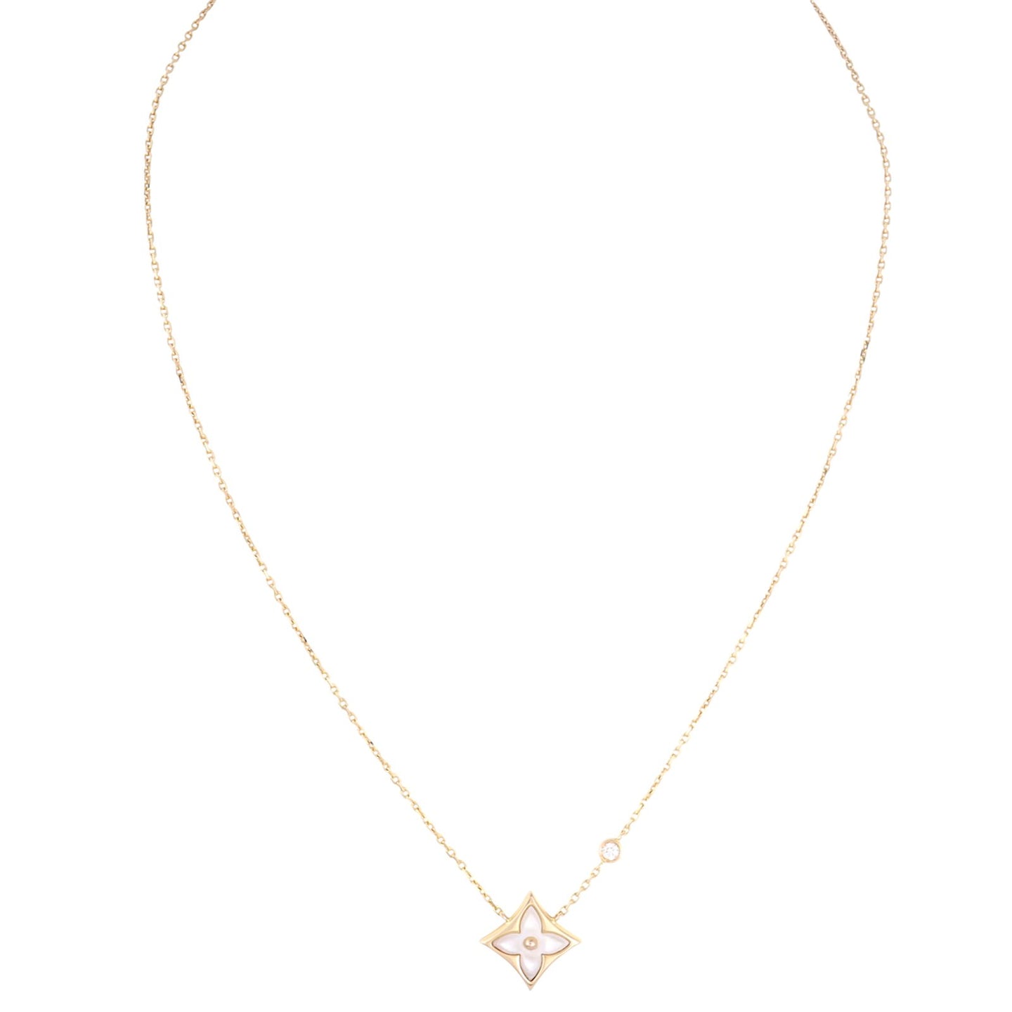 Louis Vuitton Color Blossom BB Star Diamond Mother of Pearl 18k Rose Gold Pendant Necklace_IMG_4313.jpg