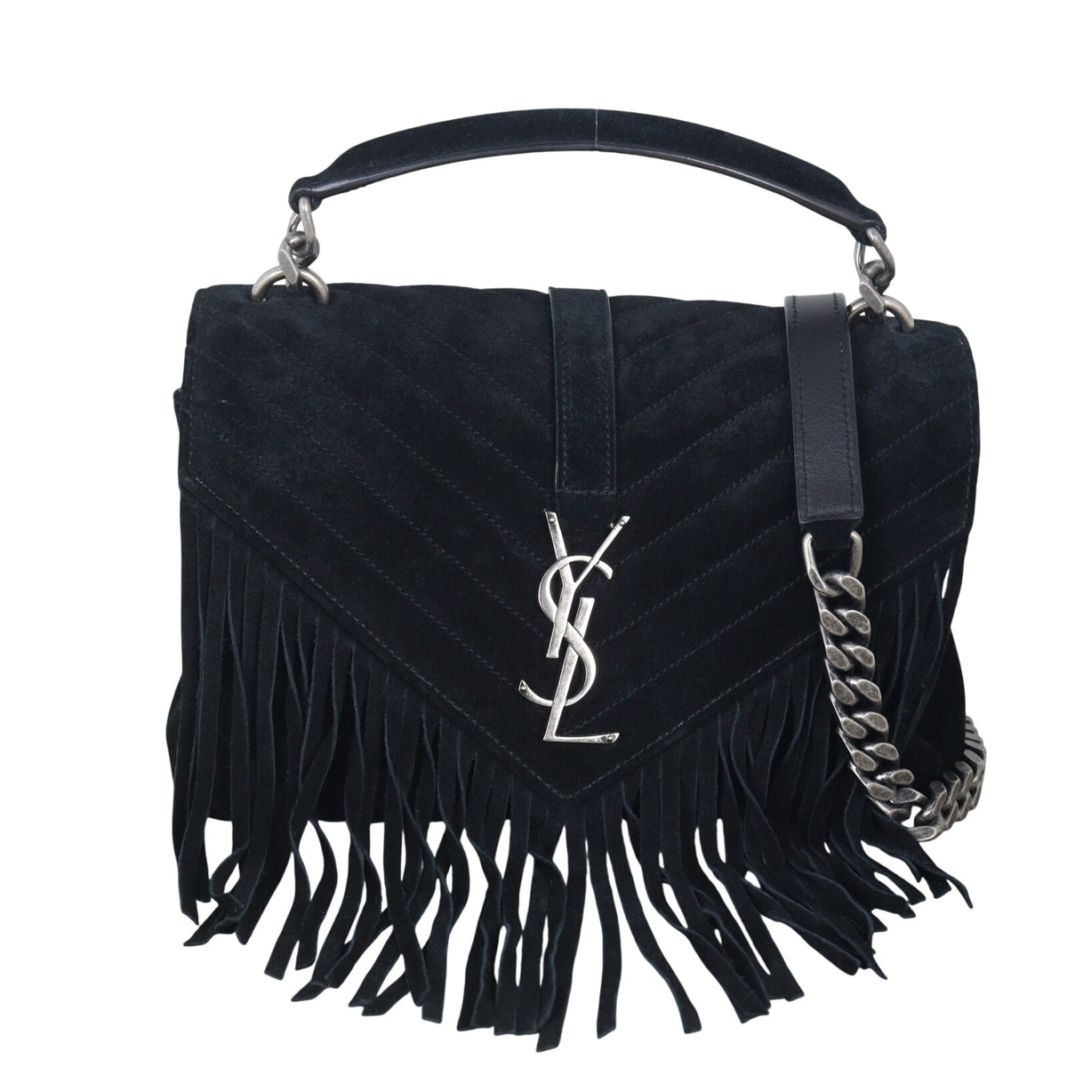 Saint Laurent Monogram Fringe Chain Bag Velvet_IMG_4495.jpeg