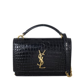 Saint Laurent Sunset Chain Wallet Croc Embossed (black)_IMG_7982.jpeg