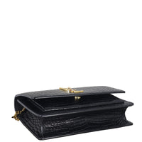 Saint Laurent Sunset Chain Wallet Croc Embossed (black)_IMG_7985.jpeg