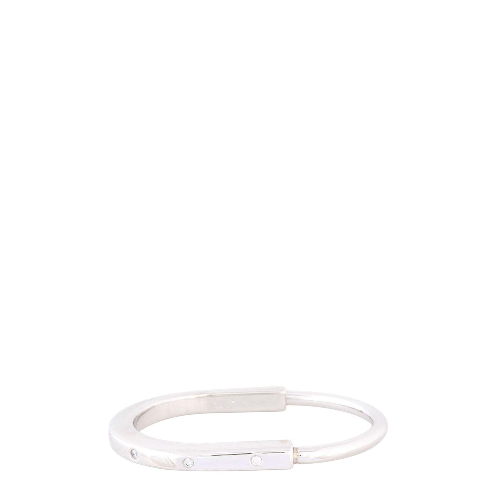 Tiffany & Co Lock Diamond Accents 18k White Gold Bangle_IMG_7703.jpg