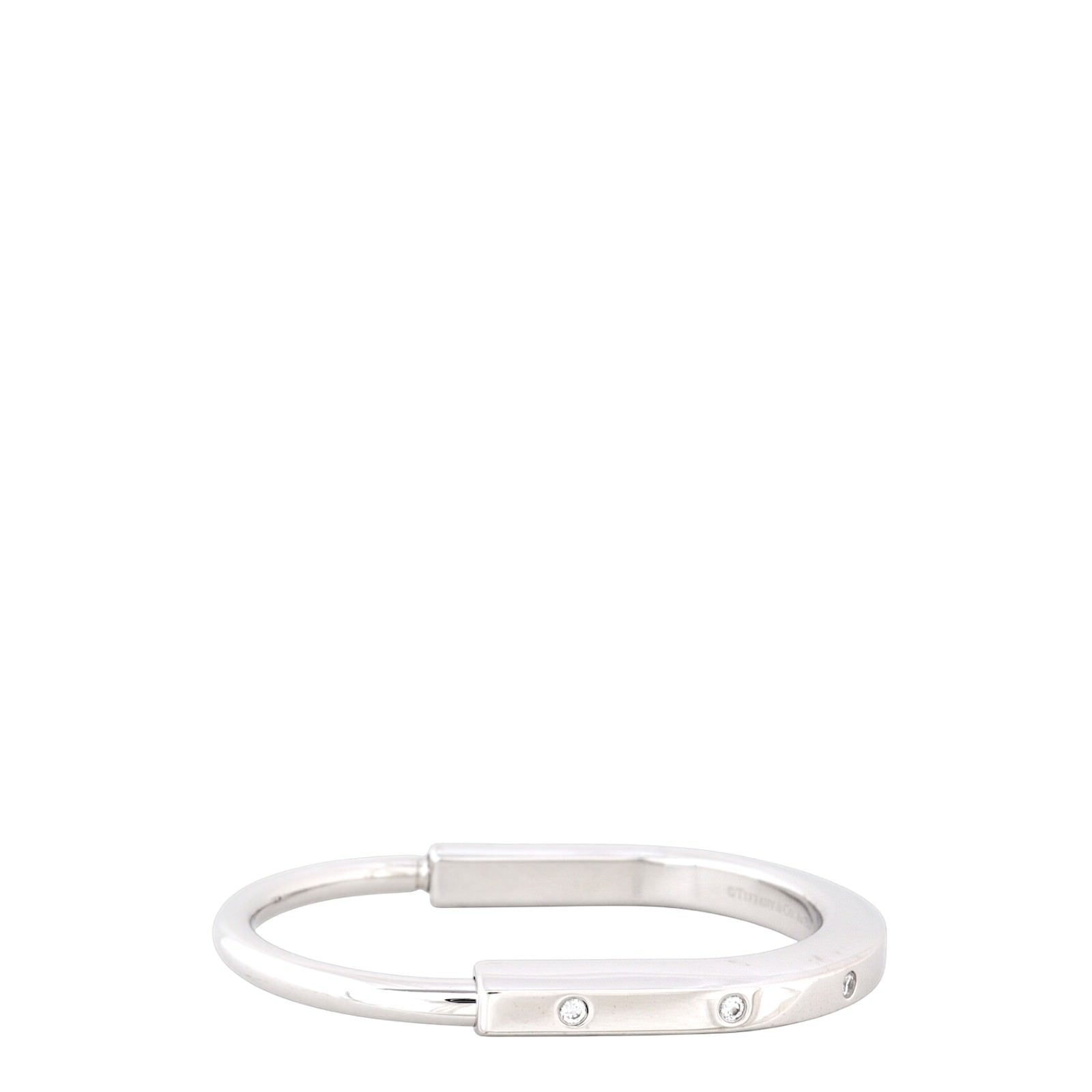 Tiffany & Co Lock Diamond Accents 18k White Gold Bangle_IMG_9244.jpg