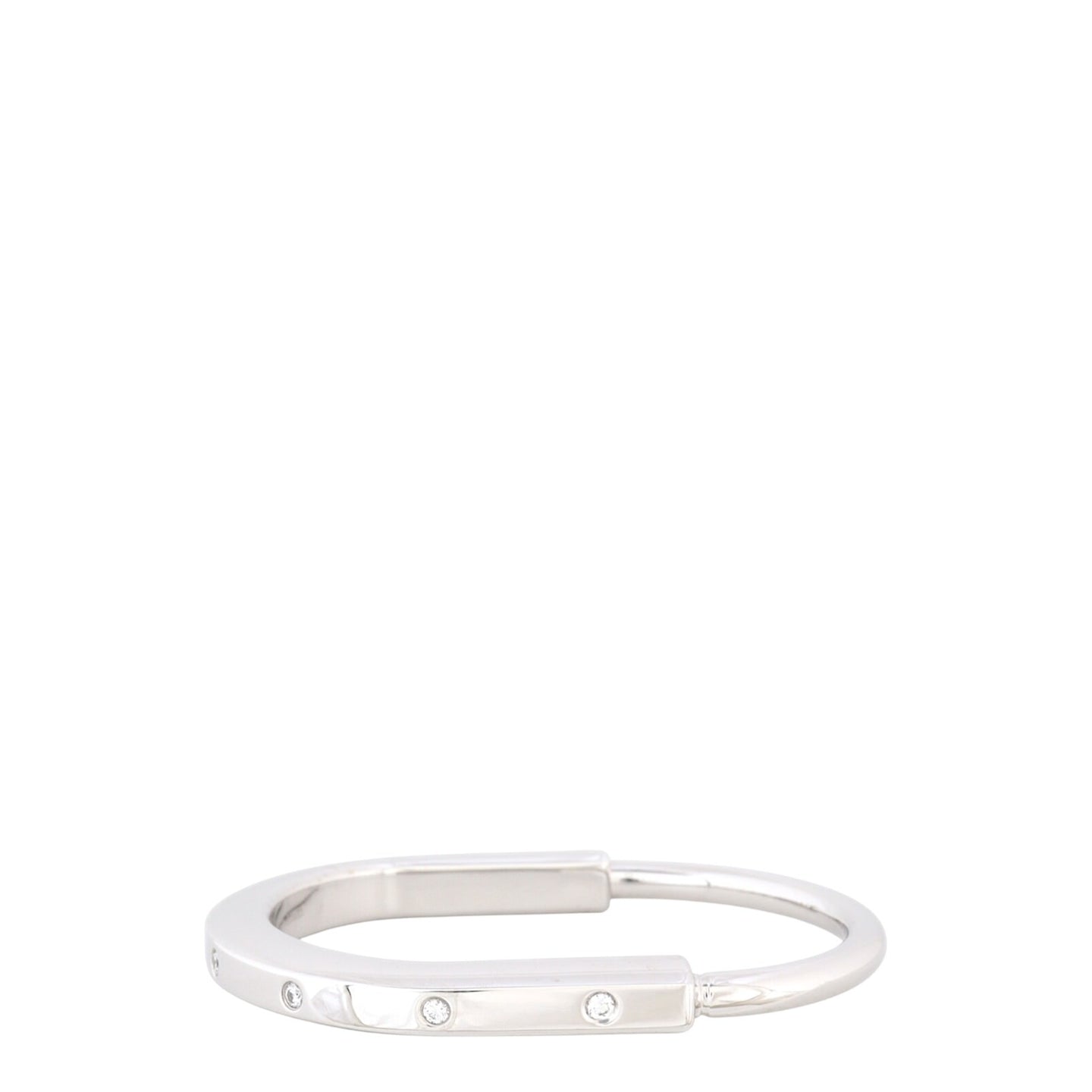 Tiffany & Co Lock Diamond Accents 18k White Gold Bangle_IMG_9246.jpg