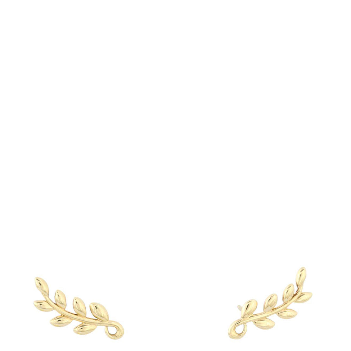 Tiffany & Co Olive Leaf Climber 18k Yellow Gold Earrings