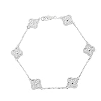 Van Cleef & Arpels Sweet Alhambra 6 Motif Diamond 18k White Gold Bracelet