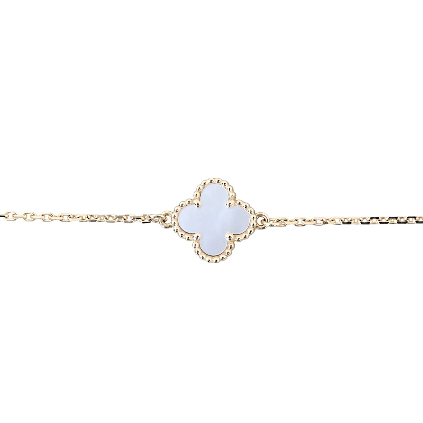 Van Cleef & Arpels Sweet Alhambra Mother of Pearl 18k Yellow Gold Bracelet_IMG_3366.jpg