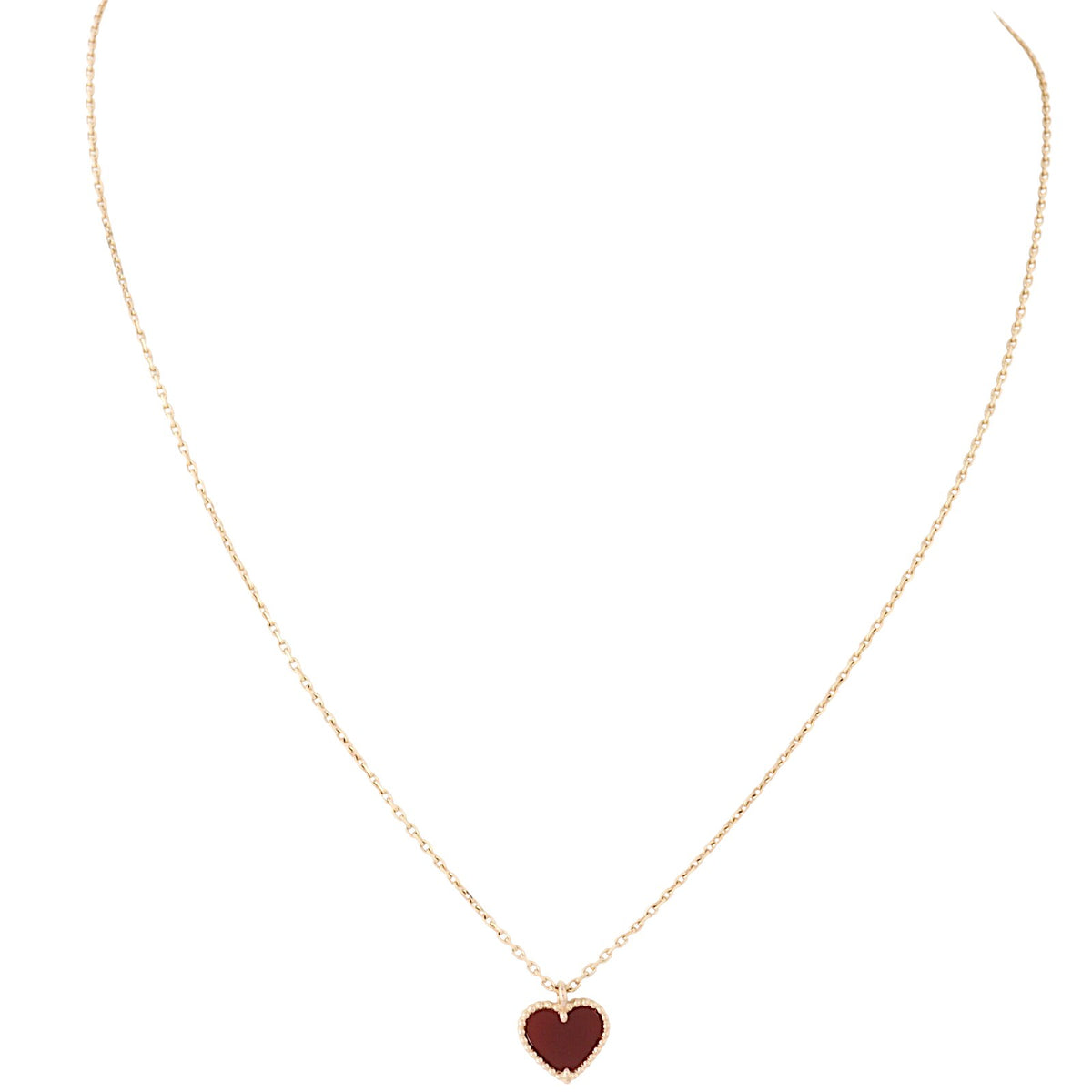 Van Cleef & Arpels Sweet Hearts Carnelian 18k Rose Gold Pendant Necklace_IMG_2385.jpg