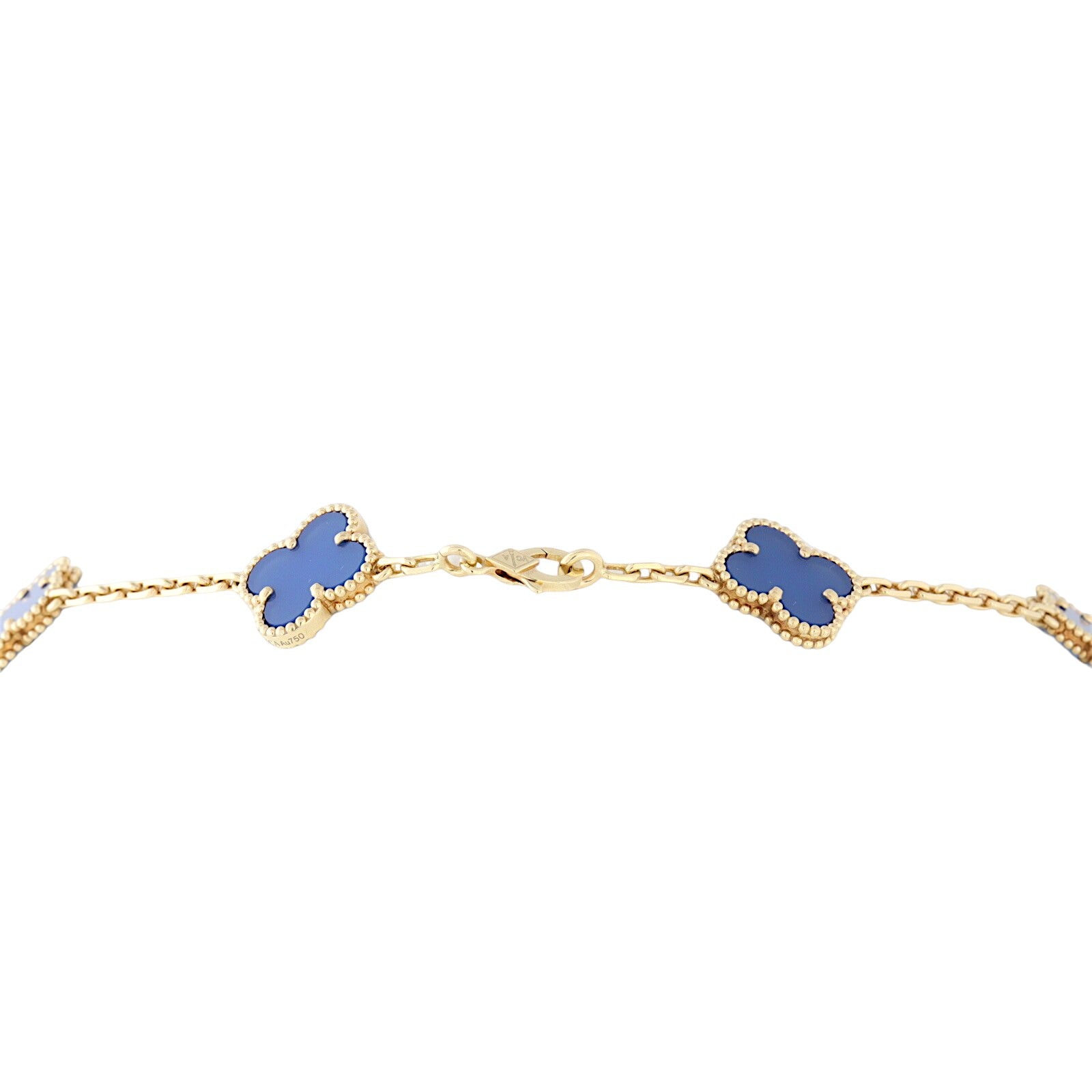 Van Cleef & Arpels Vintage Alhambra 10 Motif Agate 18k Yellow Necklace_IMG_5972.jpg