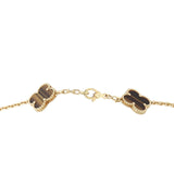 Van Cleef & Arpels Vintage Alhambra 10 Motif Tiger Eye 18k Yellow Necklace_IMG_5507.jpg