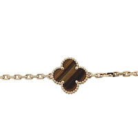 Van Cleef & Arpels Vintage Alhambra 10 Motif Tiger Eye 18k Yellow Necklace_IMG_5509.jpg