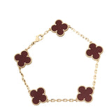 Van Cleef & Arpels Vintage Alhambra 5 Motif Carnelian 18k Yellow Gold Bracelet_IMG_2719.jpg