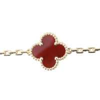 Van Cleef & Arpels Vintage Alhambra 5 Motif Carnelian 18k Yellow Gold Bracelet_IMG_2723.jpg