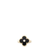 Van Cleef & Arpels Vintage Alhambra Diamond Onyx 18k Yellow Gold Ring_IMG_6103.jpg
