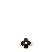 Van Cleef & Arpels Vintage Alhambra Diamond Onyx 18k Yellow Gold Ring_IMG_6103.jpg