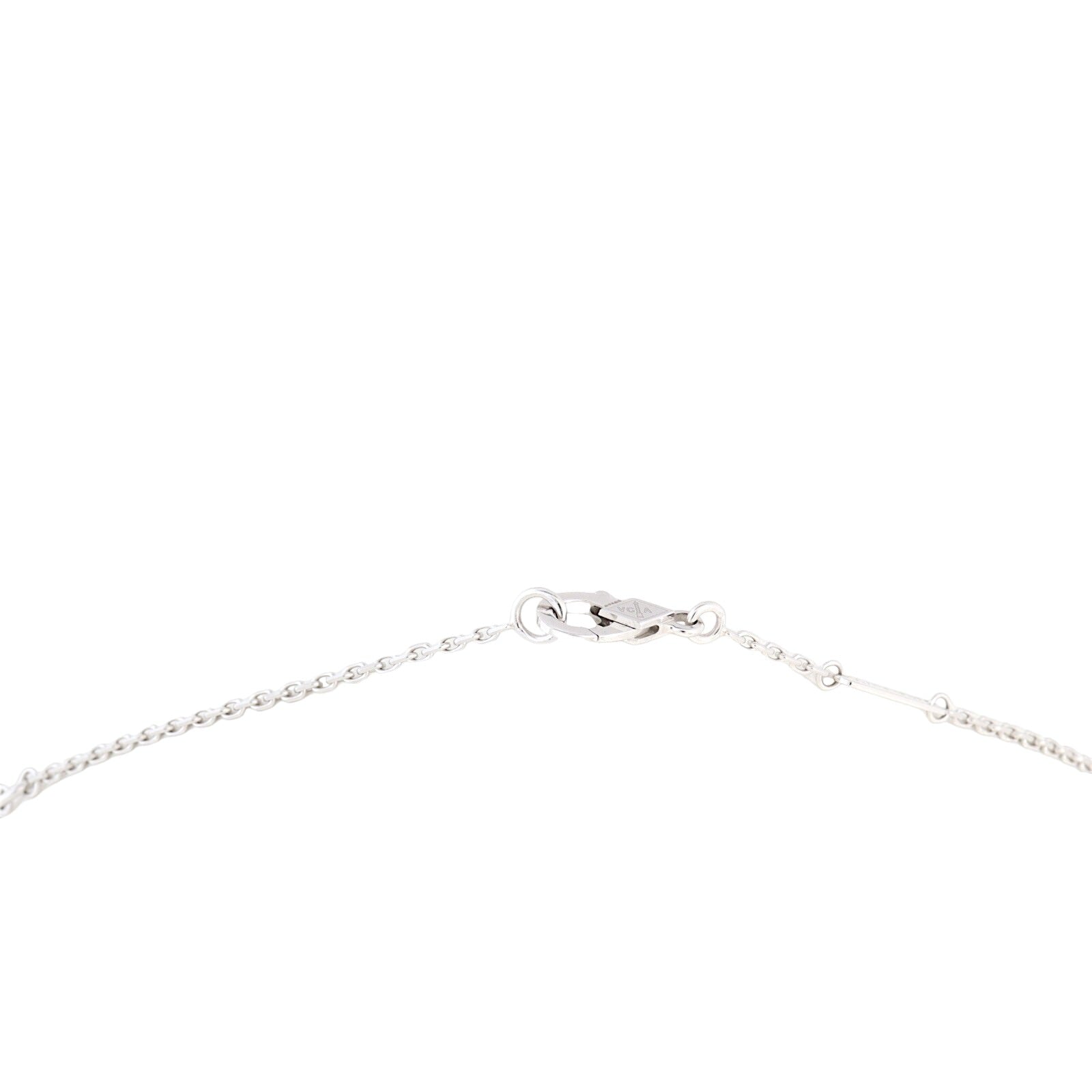 Van Cleef & Arpels Vintage Alhambra Guilloche Diamond 18k White & Rose Gold Necklace Limited Edition Holiday 2024_IMG_7759.jpg