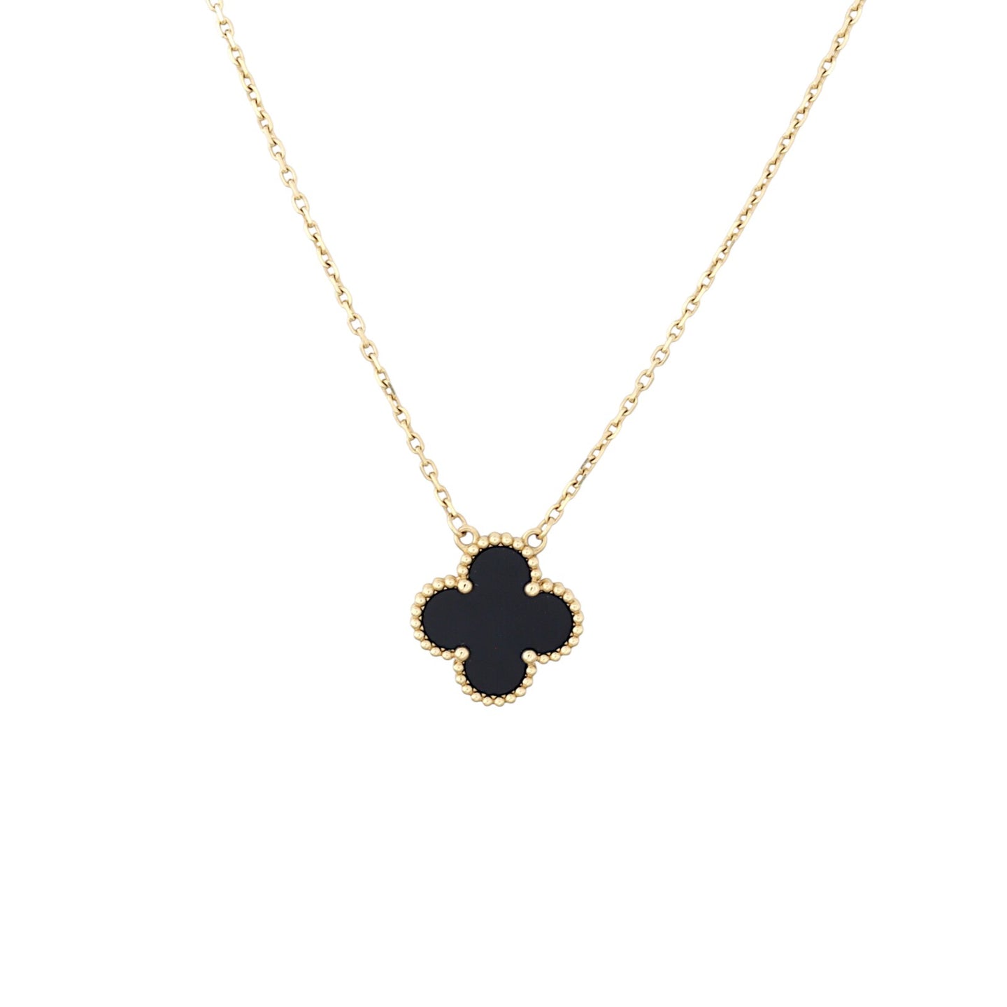 Van Cleef & Arpels Vintage Alhambra Onyx 18k Yellow Gold Pendant Necklace_IMG_2696.jpg