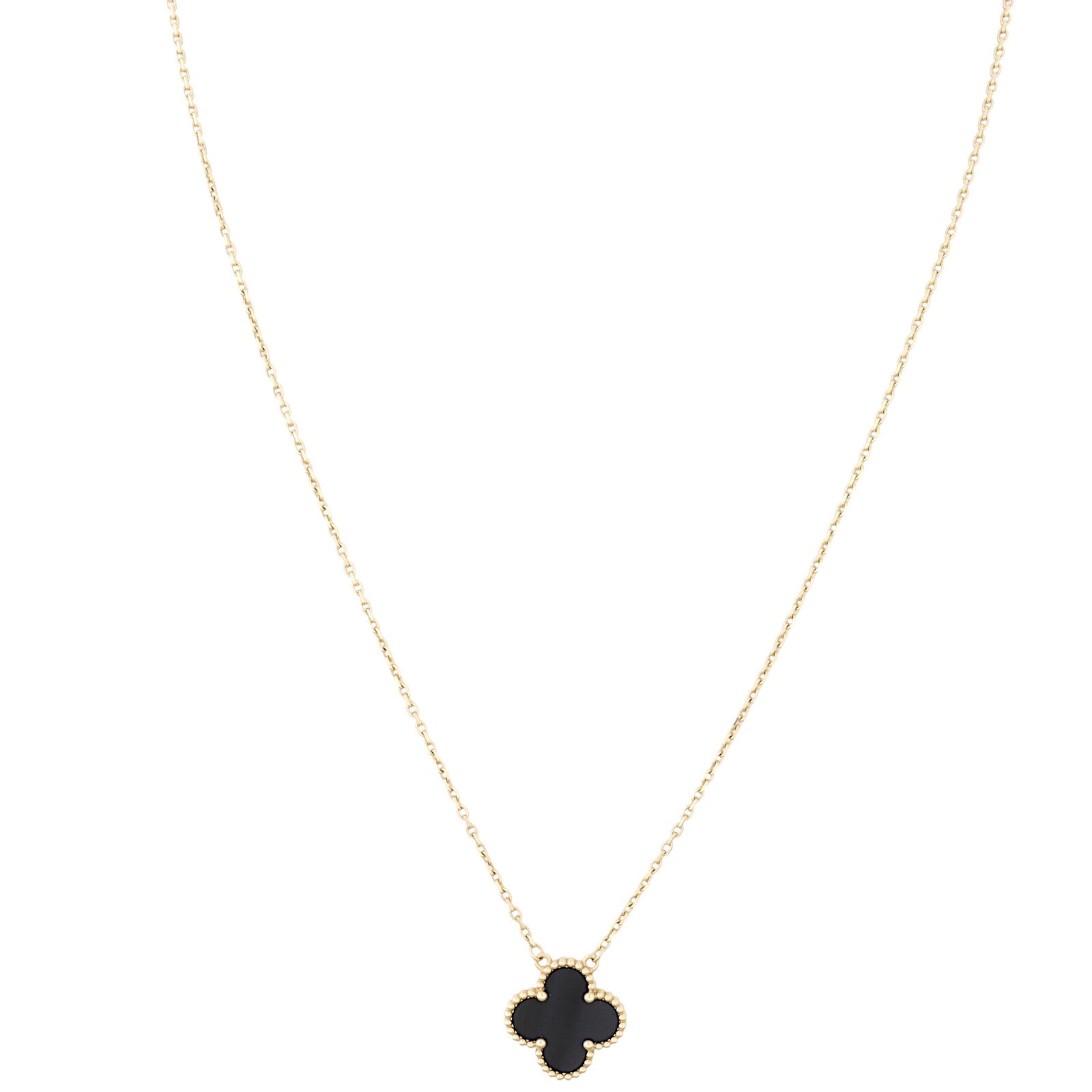 Van Cleef & Arpels Vintage Alhambra Onyx 18k Yellow Gold Pendant Necklace_IMG_2705.jpg