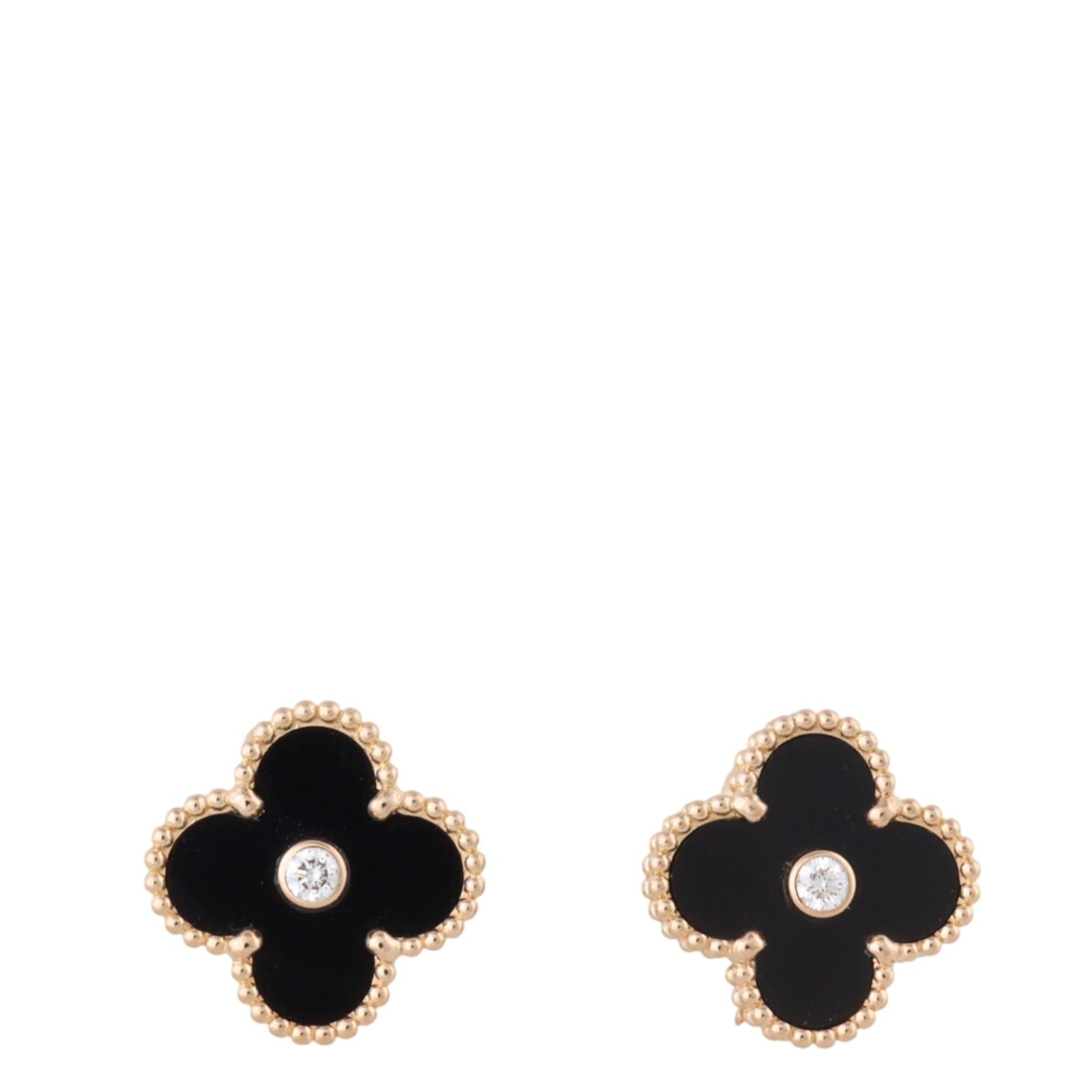 Van Cleef & Arpels Vintage Alhambra Onyx Diamond 18k Rose Gold Earrings_IMG_2277.jpg