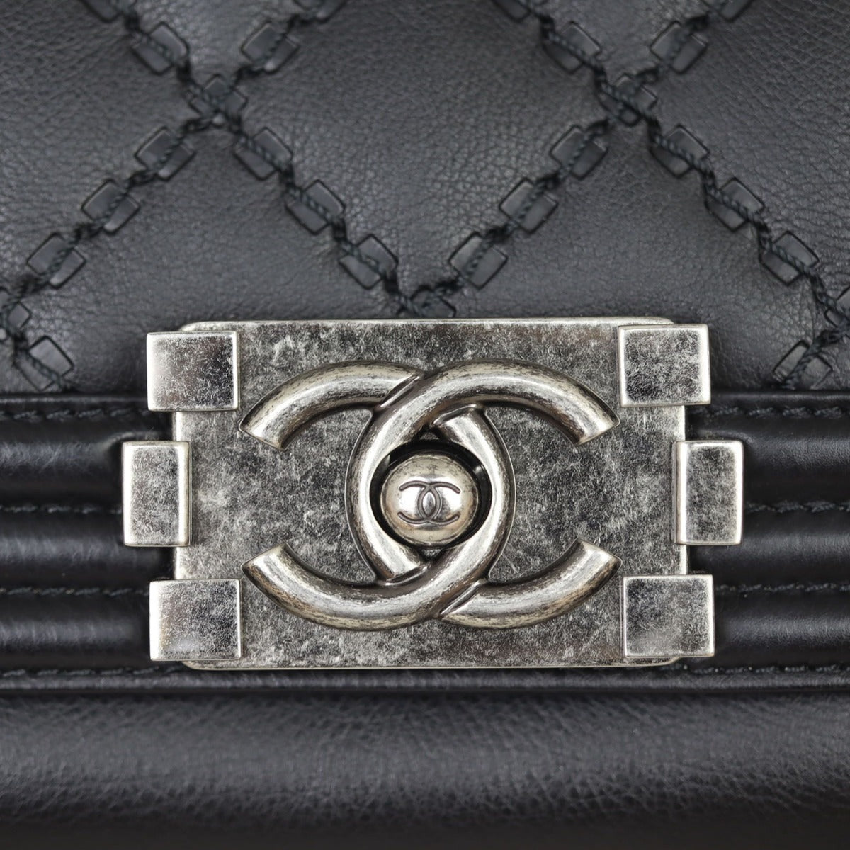Chanel Boy Double Stitch Large Shopping Tote Hardware
