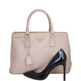Prada Saffiano Lux Galleria Double Zip Tote Medium Shoe

