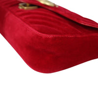 Gucci GG Marmont Velvet Mini Shoulder Bag Corner close up