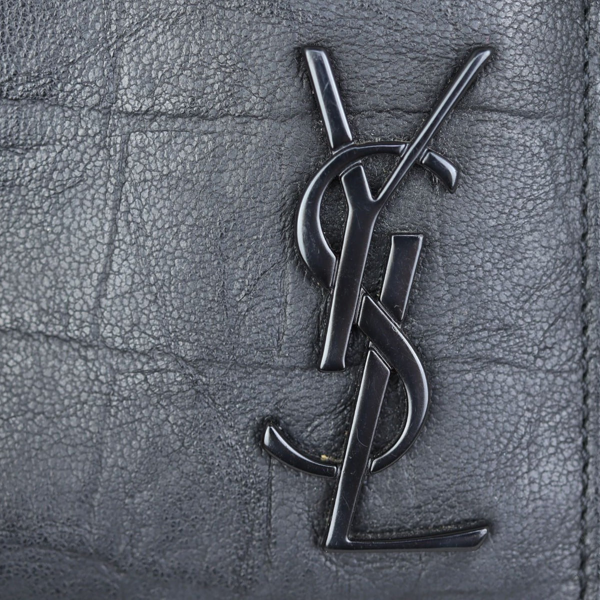 Saint Laurent Monogram Continental Wallet Crocodile Embossed Hardware

