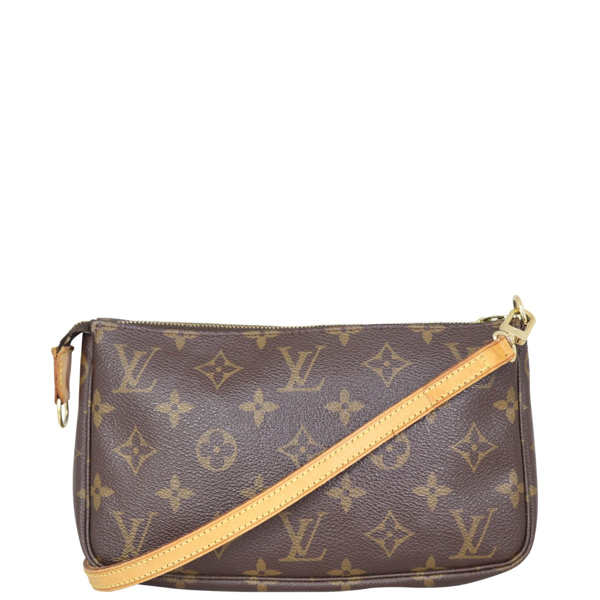 Louis Vuitton Pochette Accessories Monogram Long Strap Front
