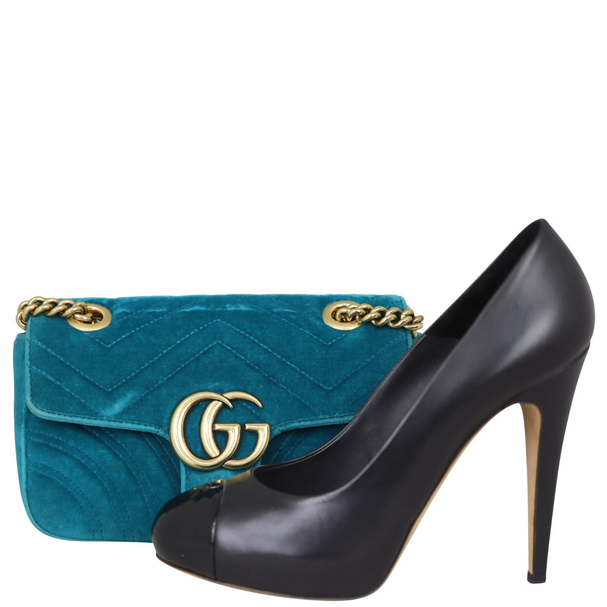 Gucci GG Marmont Velvet Mini Shoulder Bag Shoe
