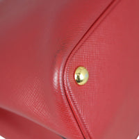 Prada Saffiano Cuir Double Bag Medium Corner close up
