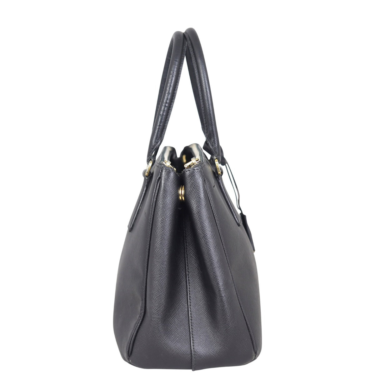 Prada Saffiano Lux Galleria Double Zip Tote Small Side