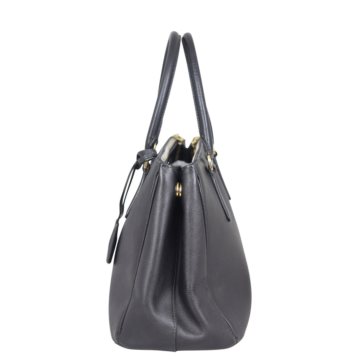 Prada Saffiano Lux Galleria Double Zip Tote Small Side