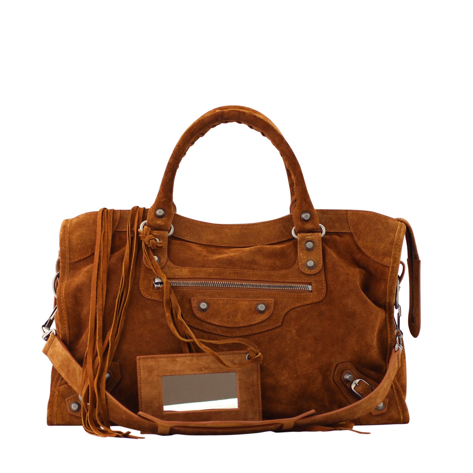 Balenciaga City Chocolate Suede Front Accessories